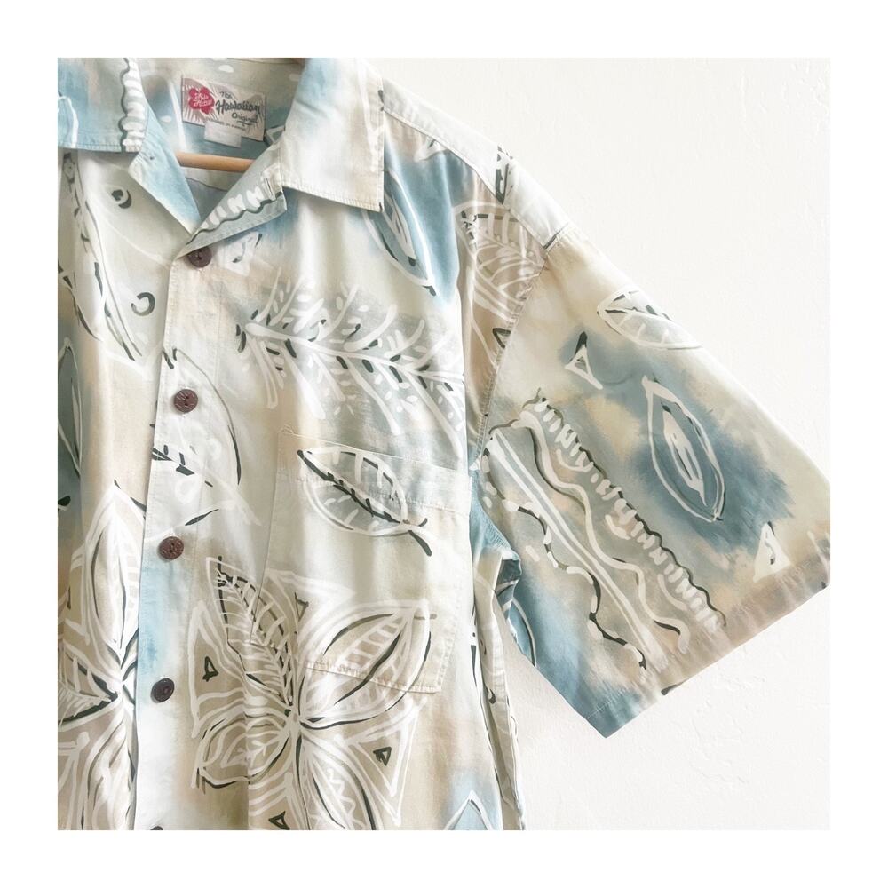 Vintage Hilo Hattie Hawaii Button Shirt Mens Beige Tropical Print L/XL Beachwear - Picture 4 of 8